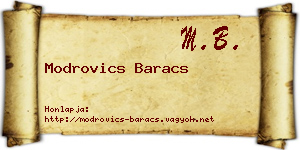 Modrovics Baracs névjegykártya